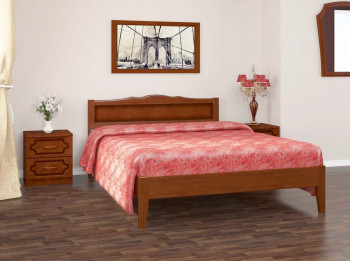 Кровать Карина-7 из массива сосны 1200*2000 Орех в Бердске - berdsk.mebel54.com | фото