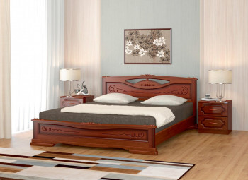 Кровать Карина-7 из массива сосны 1400*2000 Орех в Бердске - berdsk.mebel54.com | фото