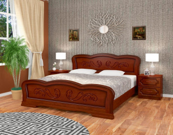 Кровать Карина-8 из массива сосны 1200*2000 Орех в Бердске - berdsk.mebel54.com | фото