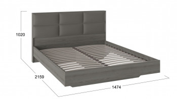 Кровать «Либерти» с мягким изголовьем Хадсон/Ткань Грей/1400 в Бердске - berdsk.mebel54.com | фото