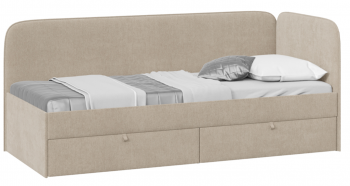 Кровать «Молли» с мягкой обивкой (900) тип 1 (Микровелюр Scandi Cream 03) в Бердске - berdsk.mebel54.com | фото