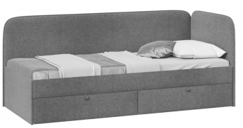 Кровать «Молли» с мягкой обивкой (900) тип 1 (Микровелюр Scandi Graphite 22) в Бердске - berdsk.mebel54.com | фото