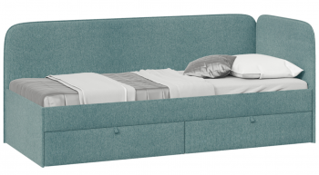 Кровать «Молли» с мягкой обивкой (900) тип 1 (Микровелюр Scandi Indigo 11) в Бердске - berdsk.mebel54.com | фото