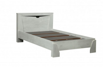 Кровать одинарная 33.07 с настилом "Лючия" (ш. 900)/(бетон пайн белый / венге / белый) в Бердске - berdsk.mebel54.com | фото