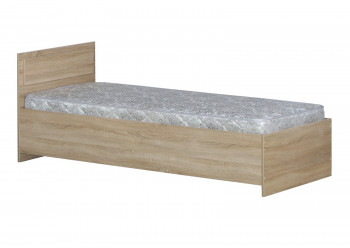 Кровать одинарная 800-2 без матраса (прямые спинки) Дуб Сонома в Бердске - berdsk.mebel54.com | фото
