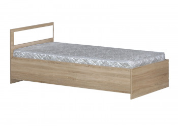 Кровать одинарная 900-2 без матраса (прямые спинки) Дуб Сонома в Бердске - berdsk.mebel54.com | фото