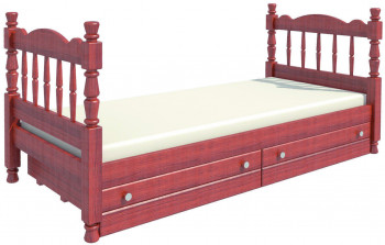 Кровать одинарная Аленка из массива сосны 800*1890 Орех в Бердске - berdsk.mebel54.com | фото