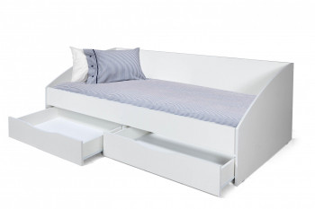 Кровать одинарная "Фея - 3" (симметричная) New/(белый / белый / ДВПО: белый) в Бердске - berdsk.mebel54.com | фото