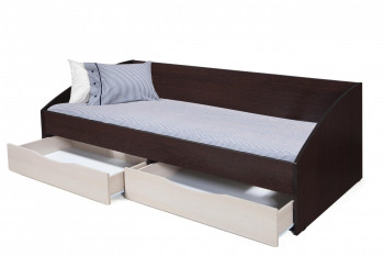 Кровать одинарная "Фея - 3" (симметричная) New (венге / вудлайн кремовый / ДВПО: белый) в Бердске - berdsk.mebel54.com | фото
