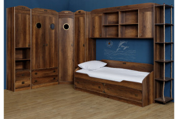 Кровать с 2-мя ящиками «Навигатор» (Дуб Каньон) в Бердске - berdsk.mebel54.com | фото