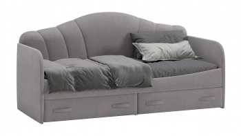 Кровать с мягкой спинкой и ящиками «Сабрина» 900 Светло-серый в Бердске - berdsk.mebel54.com | фото