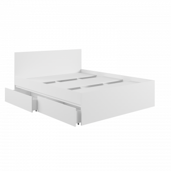 Кровать с ящиками К1.6М Мадера Белый в Бердске - berdsk.mebel54.com | фото