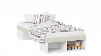 Кровать «Сканди»  Дуб Гарден/Белый в Бердске - berdsk.mebel54.com | фото