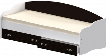 Кровать Софа-7 с мягкой спинкой (800х1900) Белый/Венге в Бердске - berdsk.mebel54.com | фото