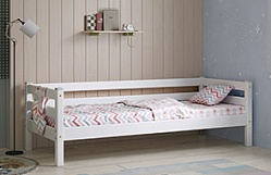 Кровать Соня Вариант 2 с задней защитой Белый полупрозрачный в Бердске - berdsk.mebel54.com | фото