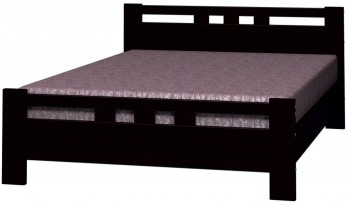 Кровать Вероника-2 из массива сосны 900*2000 Орех темный в Бердске - berdsk.mebel54.com | фото
