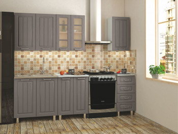 Кухонный гарнитур 1,8м Луксор высокие модули (Клен серый/корпус белый) в Бердске - berdsk.mebel54.com | фото