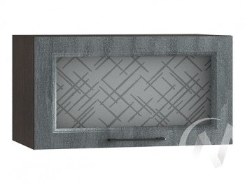 Либерти Шкаф верхний горизонтальный со стеклом ШВГС 609 (Холст грей/корпус венге) в Бердске - berdsk.mebel54.com | фото