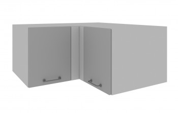 Лофт ГВПГУ 1000 шкаф верхний горизонтальный угловой высокий (Штукатурка белая/корпус Серый) в Бердске - berdsk.mebel54.com | фото