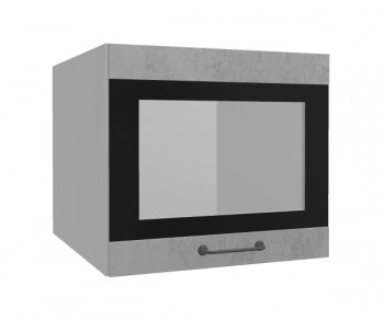 Лофт ВПГСФ 500 шкаф верхний горизонтальный со стеклом высокий с фотопечатью (Бетон светлый/корпус Серый) в Бердске - berdsk.mebel54.com | фото