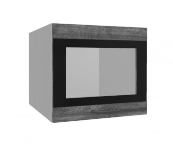 Лофт ВПГСФ 500 шкаф верхний горизонтальный со стеклом высокий с фотопечатью (Дуб бурый/корпус Серый) в Бердске - berdsk.mebel54.com | фото