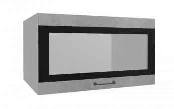 Лофт ВПГСФ 800 шкаф верхний горизонтальный со стеклом высокий с фотопечатью (Бетон светлый/корпус Серый) в Бердске - berdsk.mebel54.com | фото