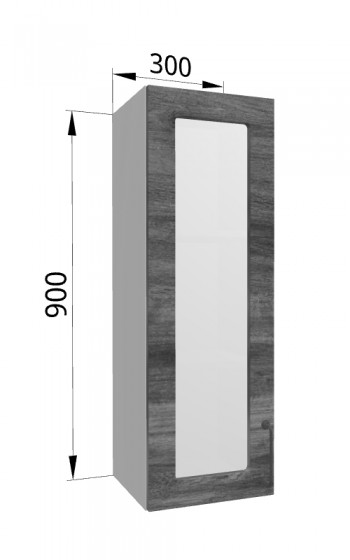 Лофт ВПС 300 шкаф верхний со стеклом высокий (Дуб бурый/корпус Серый) в Бердске - berdsk.mebel54.com | фото