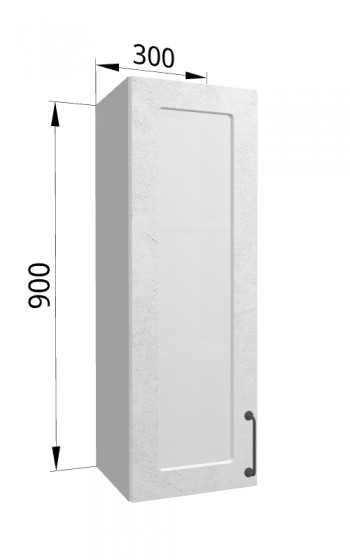 Лофт ВПС 300 шкаф верхний со стеклом высокий (Штукатурка белая/корпус Серый) в Бердске - berdsk.mebel54.com | фото