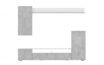 Мебель для гостиной МГС 4 (Белый/Цемент светлый) в Бердске - berdsk.mebel54.com | фото