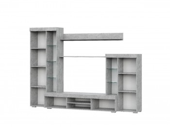 Мебель для гостиной МГС 5 Цемент светлый / Белый в Бердске - berdsk.mebel54.com | фото
