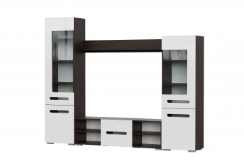 Мебель для гостиной МГС 6 (Исполнение 1/Венге/Белый глянец) в Бердске - berdsk.mebel54.com | фото