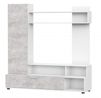 Мебель для гостиной "МГС 9" Белый / Цемент светлый в Бердске - berdsk.mebel54.com | фото