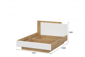 Модульная система "Милан" Кровать двойная универсальная (1,6*2,0) Дуб Золотой/Белый Матовый в Бердске - berdsk.mebel54.com | фото