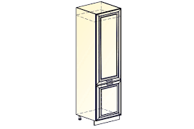 Монако Шкаф-пенал L600 под холодильник (2 дв. гл.) (Белый/Латте матовый) в Бердске - berdsk.mebel54.com | фото
