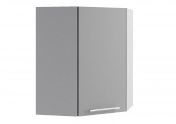 Монца ВПУ 600 Шкаф верхний угловой высокий (Белый софт/корпус Серый) в Бердске - berdsk.mebel54.com | фото