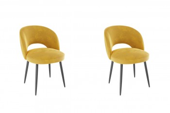 Набор стульев Моли 2 шт (жёлтый велюр/черный) в Бердске - berdsk.mebel54.com | фото