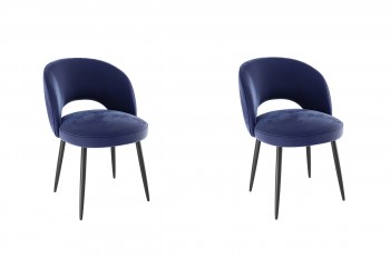 Набор стульев Моли 2 шт (синий велюр/черный) в Бердске - berdsk.mebel54.com | фото