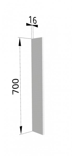 Панель торцевая (для шкафа верхнего торцевого высотой 700 мм) ПТ 400 Мелисса (Белый скин) в Бердске - berdsk.mebel54.com | фото