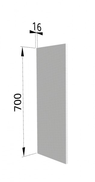 Панель торцевая (для шкафа верхнего высотой 700 мм) П Мелисса (Белый скин) в Бердске - berdsk.mebel54.com | фото