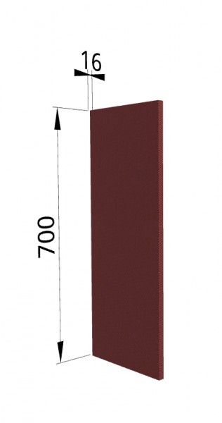 Панель торцевая П Квадро (для шкафа верхнего) Красная кожа в Бердске - berdsk.mebel54.com | фото