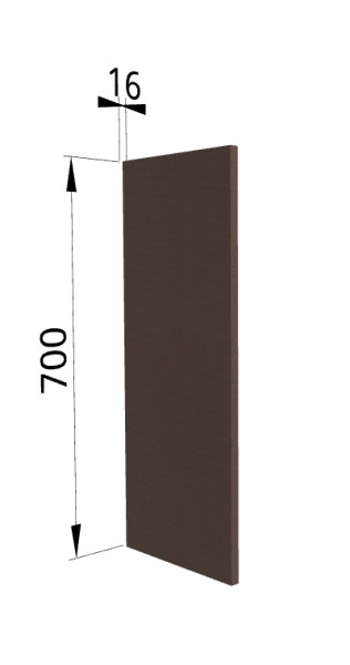 Панель торцевая П Квадро (для шкафа верхнего) Шоколад кожа в Бердске - berdsk.mebel54.com | фото
