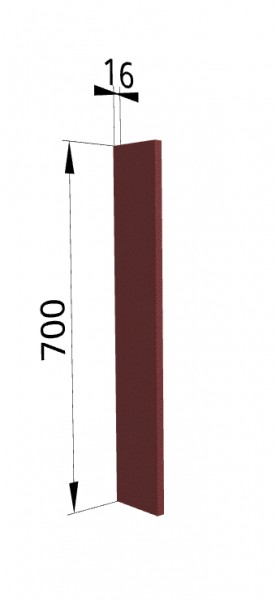 Панель торцевая ПТ 400 Квадро (для шкафа торцевого верхнего) Красная кожа в Бердске - berdsk.mebel54.com | фото