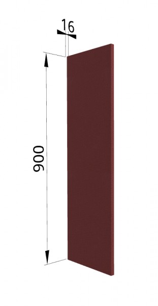 Панель торцевая ВП Квадро (для шкафа верхнего высокого) Красная кожа в Бердске - berdsk.mebel54.com | фото