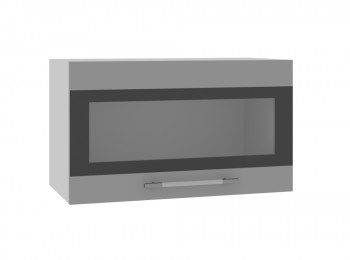 Ройс ПГСФ 600 Шкаф верхний горизонтальный со стеклом с фотопечатью (Графит софт/корпус Серый) в Бердске - berdsk.mebel54.com | фото
