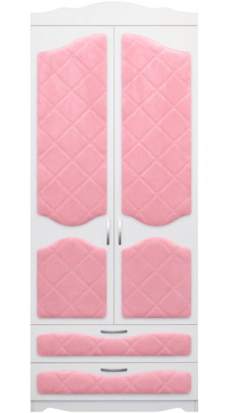 Шкаф 2-х створчатый с ящиками серии Иллюзия 36 Светло-розовый в Бердске - berdsk.mebel54.com | фото