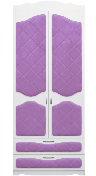 Шкаф 2-х створчатый с ящиками серии Иллюзия 67 Светло-фиолетовый в Бердске - berdsk.mebel54.com | фото