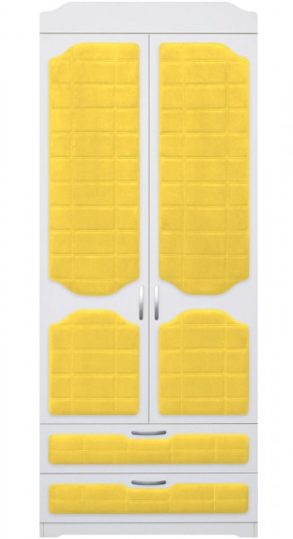 Шкаф 2-х створчатый с ящиками серии Спорт 74 Жёлтый в Бердске - berdsk.mebel54.com | фото