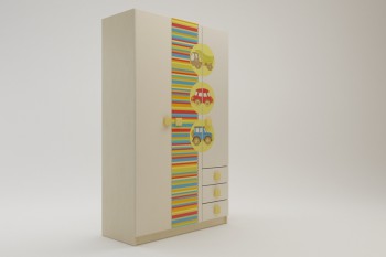 Шкаф 3-х створчатый с ящиками Клаксон (Бежевый/корпус Клен) в Бердске - berdsk.mebel54.com | фото
