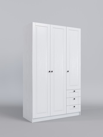 Шкаф 3-х створчатый с ящиками Классика (Белый/корпус Выбеленное дерево) в Бердске - berdsk.mebel54.com | фото