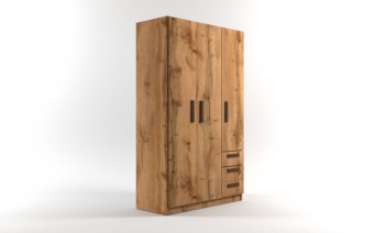Шкаф 3-х створчатый с ящиками Шервуд (Дуб Вотан) в Бердске - berdsk.mebel54.com | фото